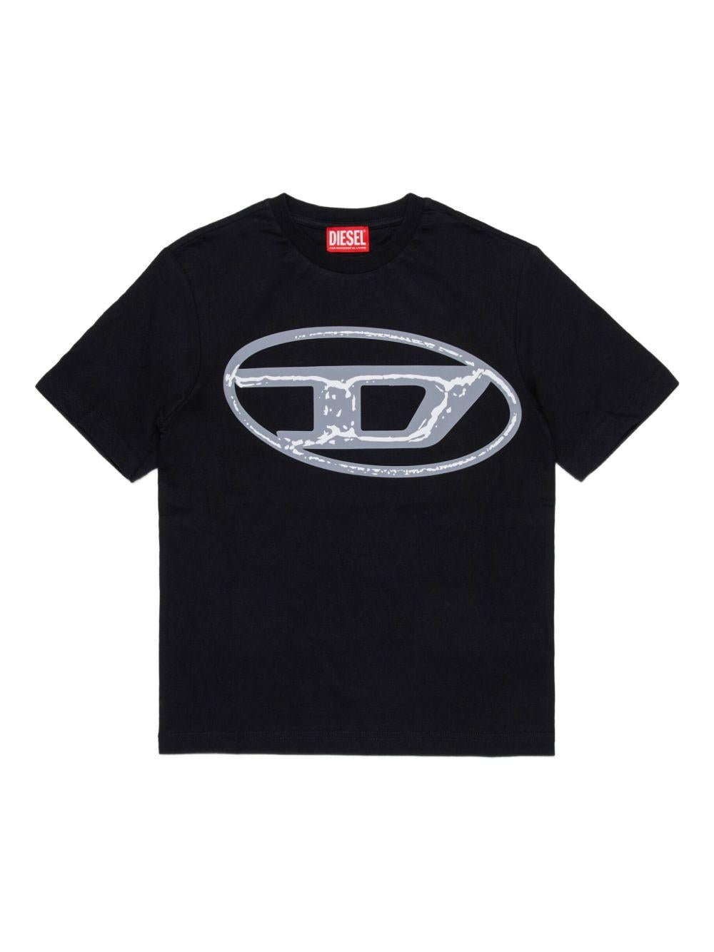 T-shirt nera per bambino J02477KYAUN K900 Diesel Kids 
