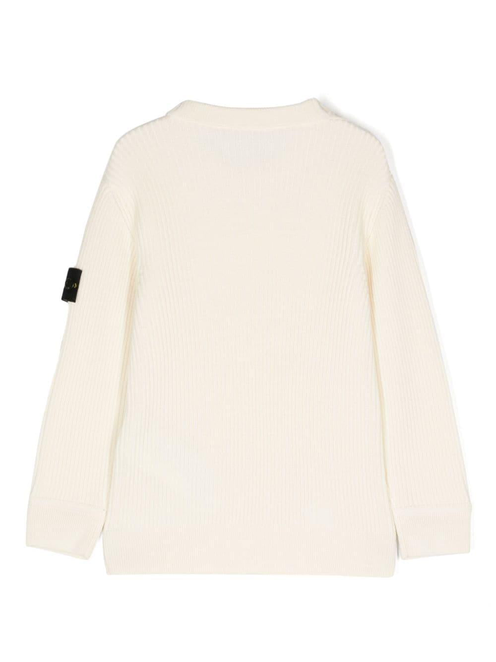 Maglione per bambino in lana bianco avorio
