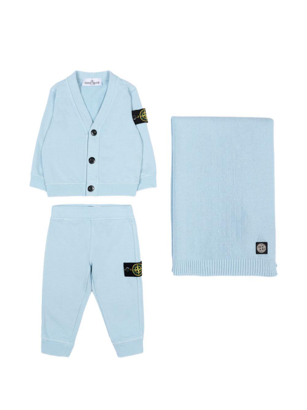 Completo azzurro per neonato 6M200001S0917 V0041 Stone Island Kids 