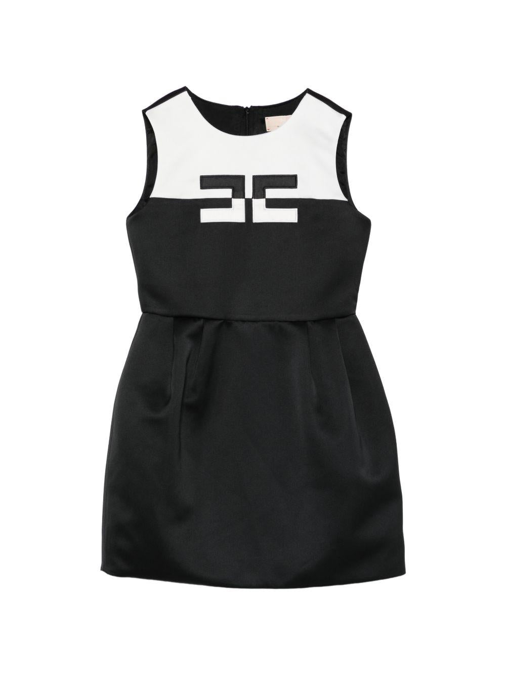 Abito bianco/nero per bambina EFAB6590RA016 D285 Elisabetta Franchi Kids 