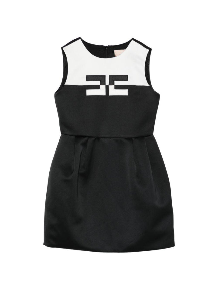 Abito bianco/nero per bambina EFAB6590RA016 D285 Elisabetta Franchi Kids 
