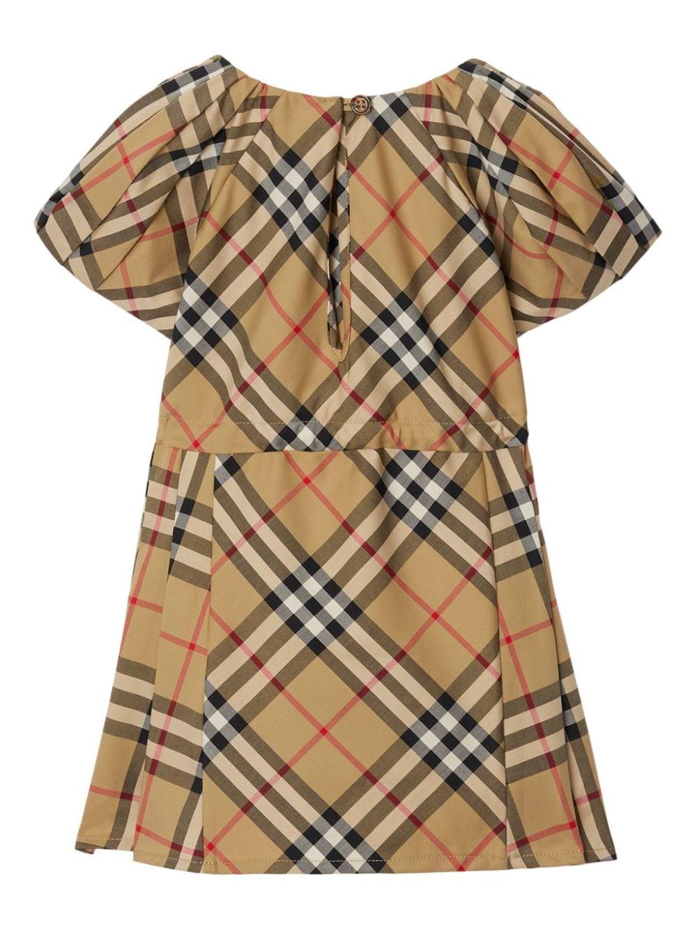 Abito beige per neonata in cotone 8078399 A7028 Burberry Kids 