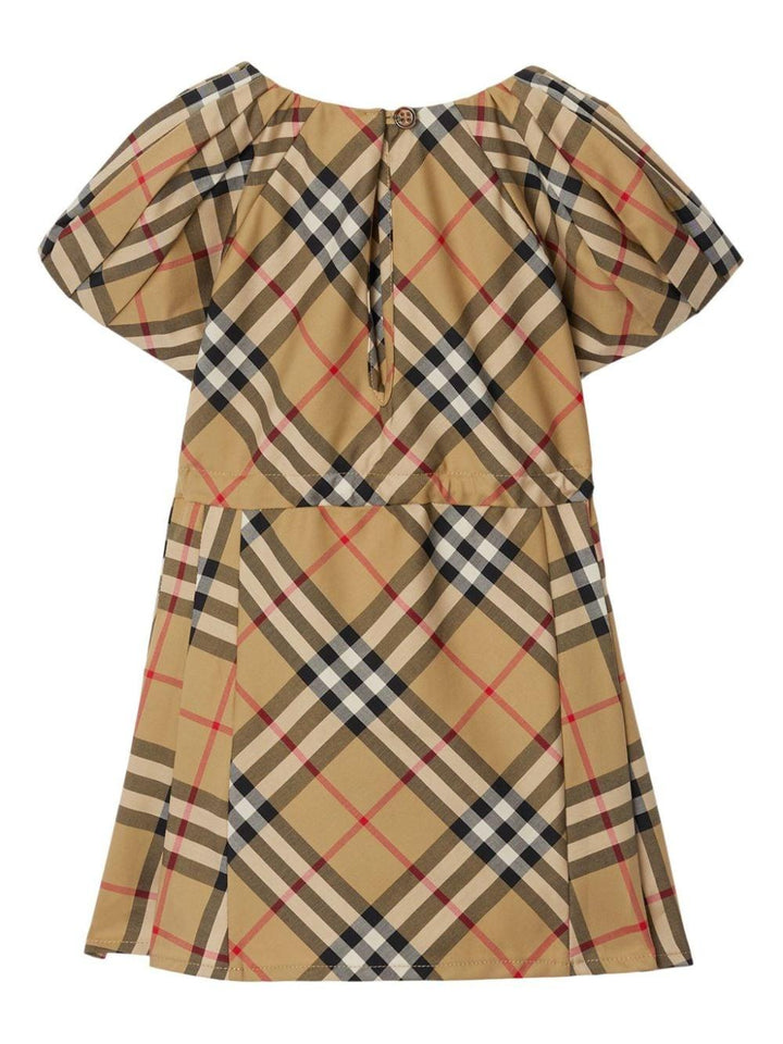 Abito beige per neonata in cotone 8078399 A7028 Burberry Kids 