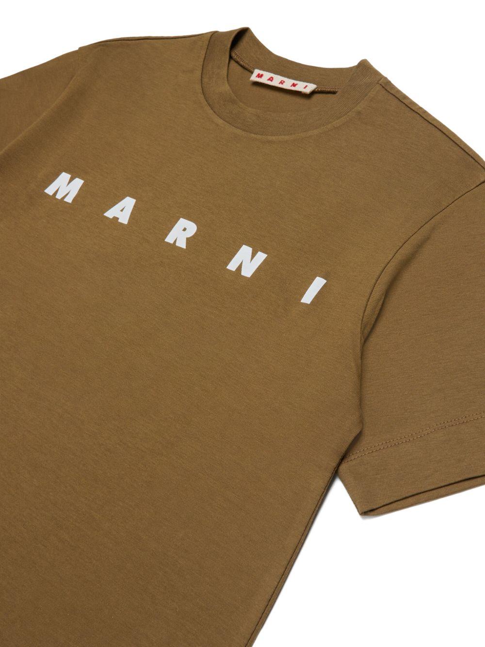 T-shirt marrone per bambino M002MVM00RF 0M721 Marni Kids 