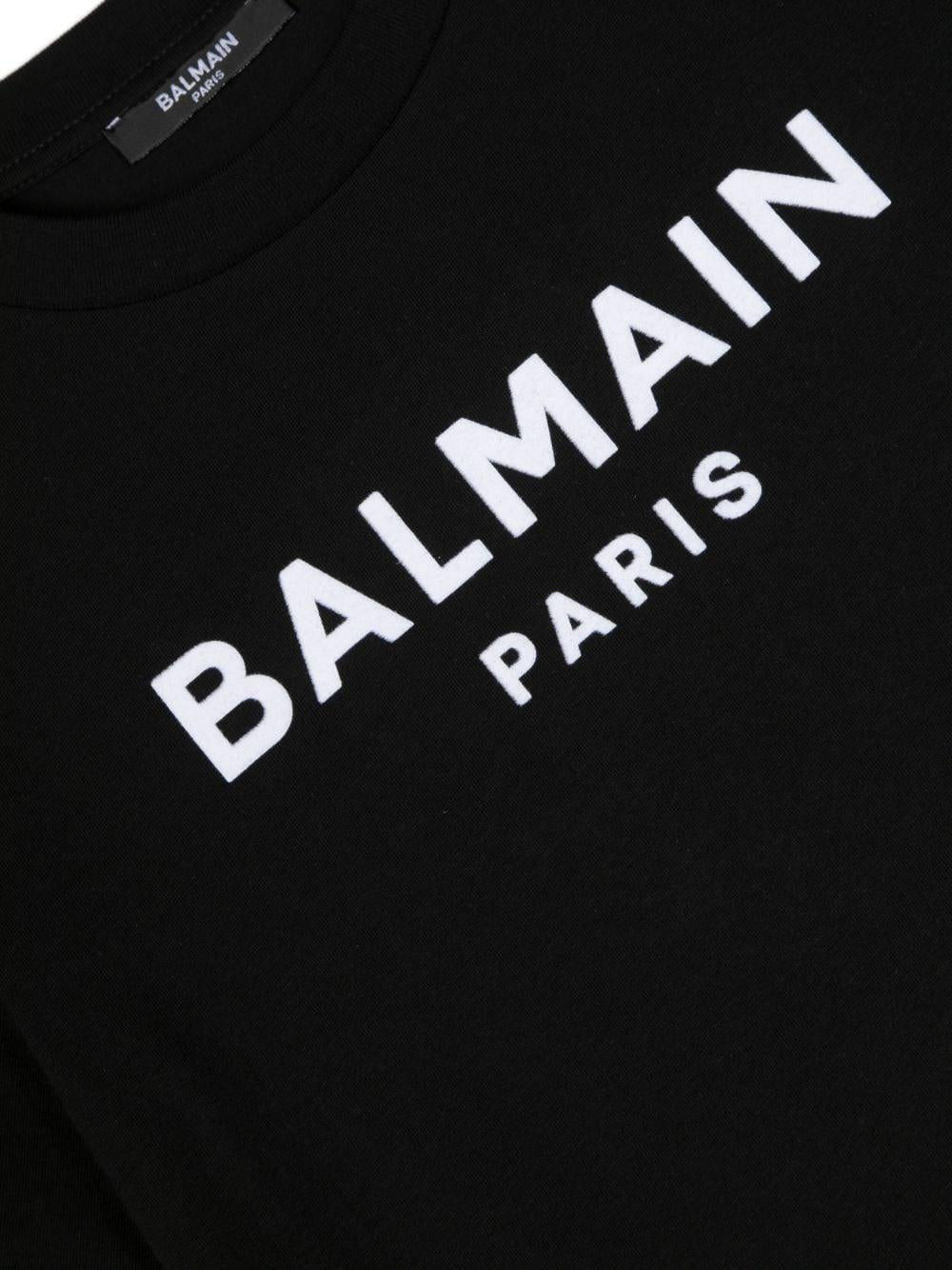 T-shirt nera per bambini con logo bianco