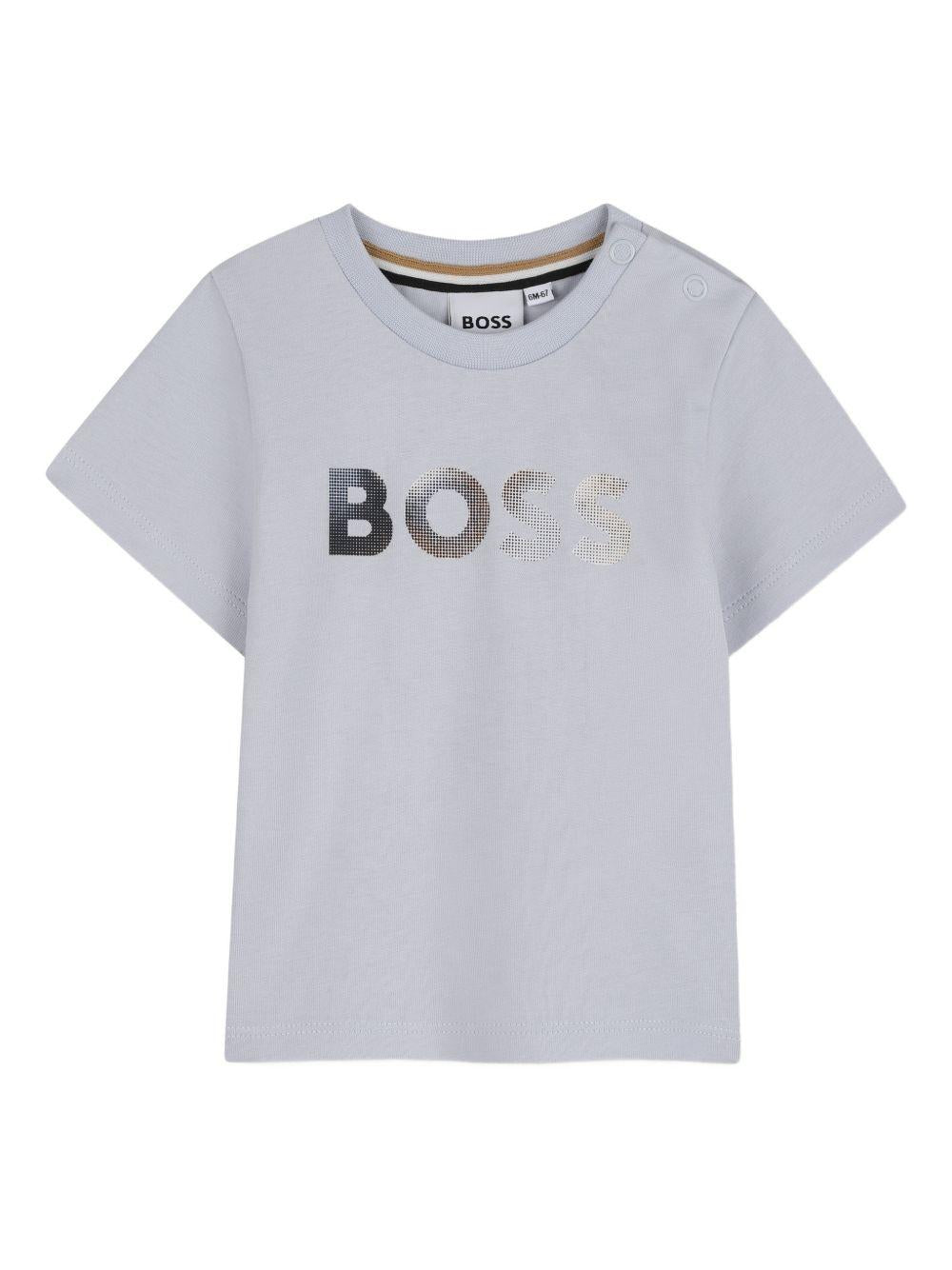 T-shirt grigio chiaro per neonato J52887 78K Boss Kids 