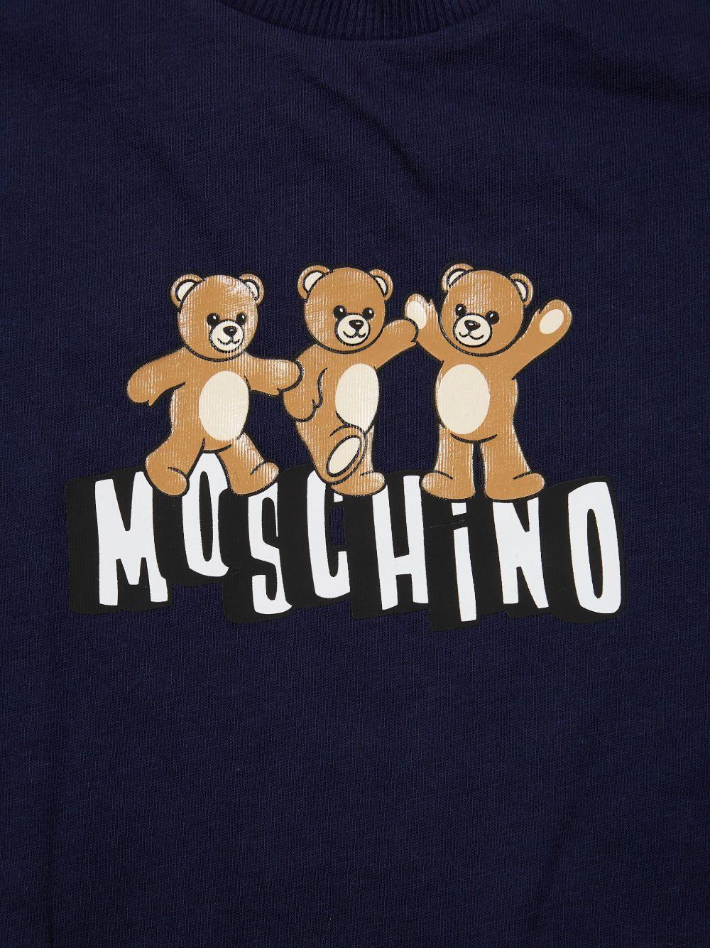 T-shirt blu scuro per neonato MUM04KLAA17 40016 Moschino Kids 