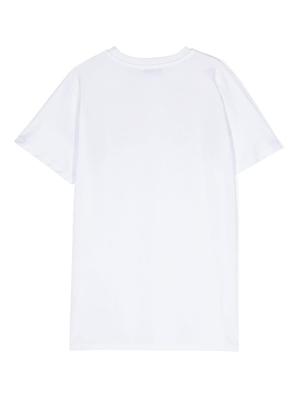 T-shirt bianca per bambio con logo S4MSJUTH006 001 Msgm Kids 