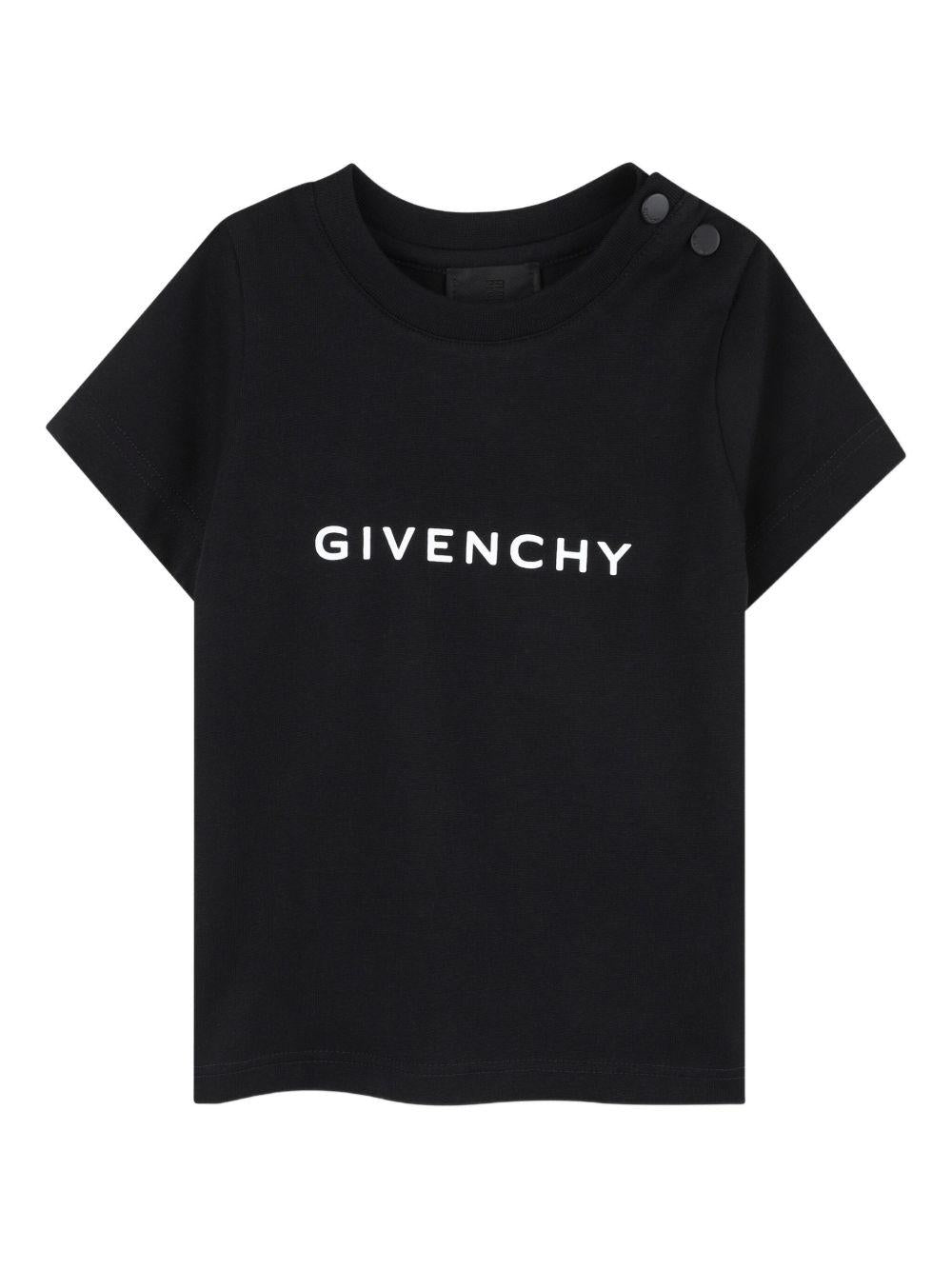 T-shirt nera per neonato H30887 09B Givenchy Kids 