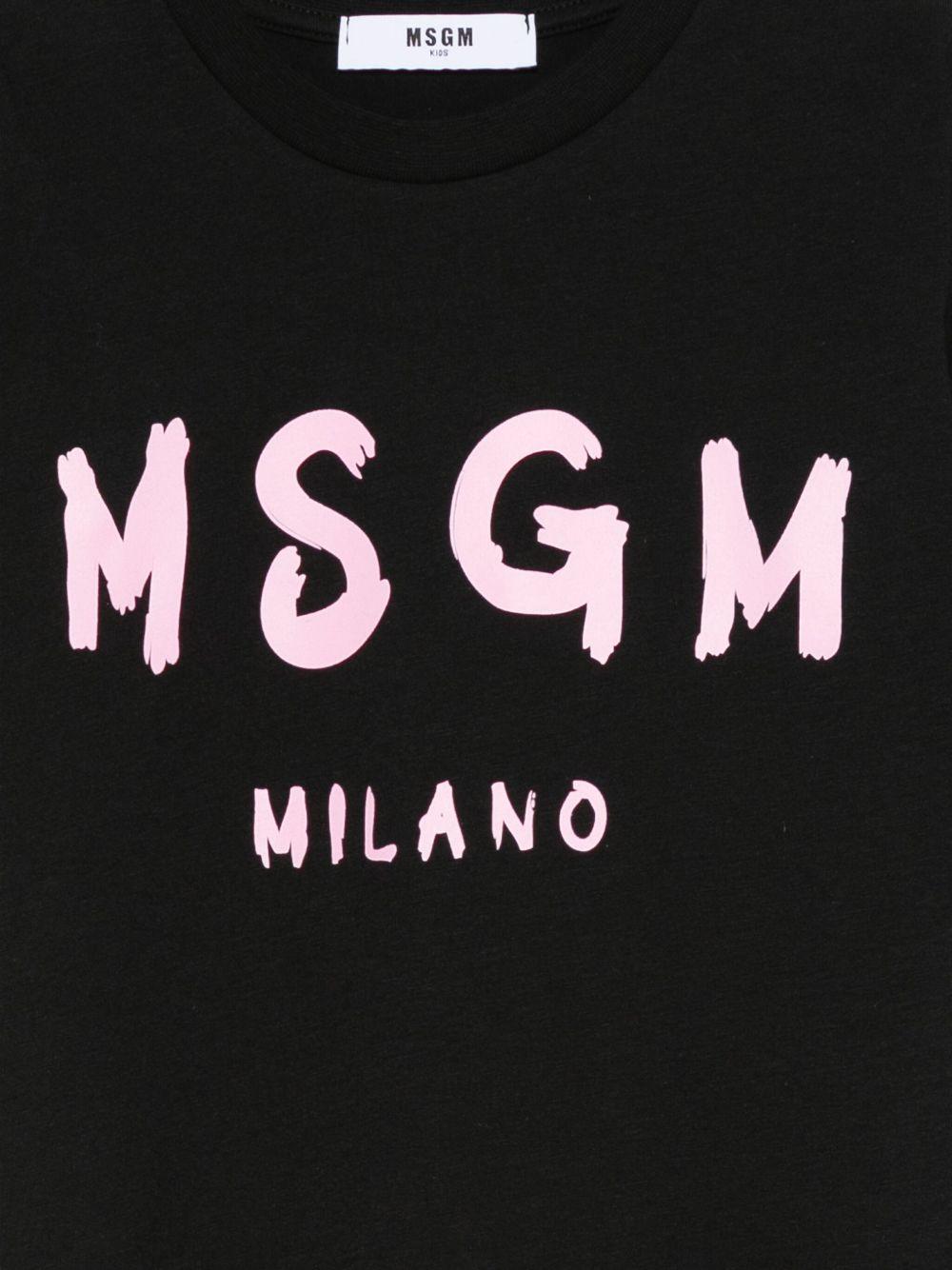T-shirt nera per bambino F5MSJUTH007 110/83 Msgm Kids 