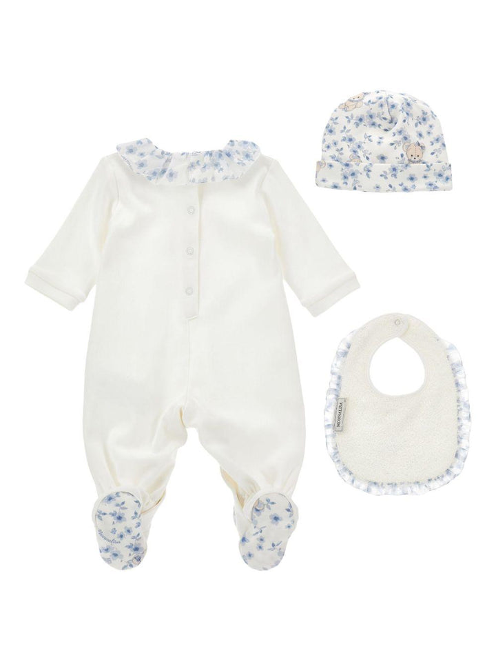 Tutina bianca/blu per neonata 35F5086000 0151 Monnalisa Kids 