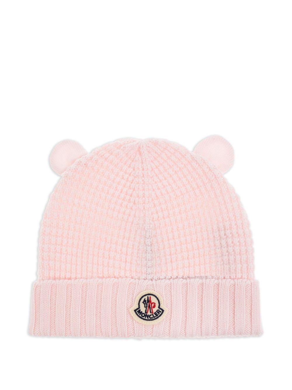 Cappello rosa chiaro per neonata 9513B00005M1131 506 Moncler Kids 