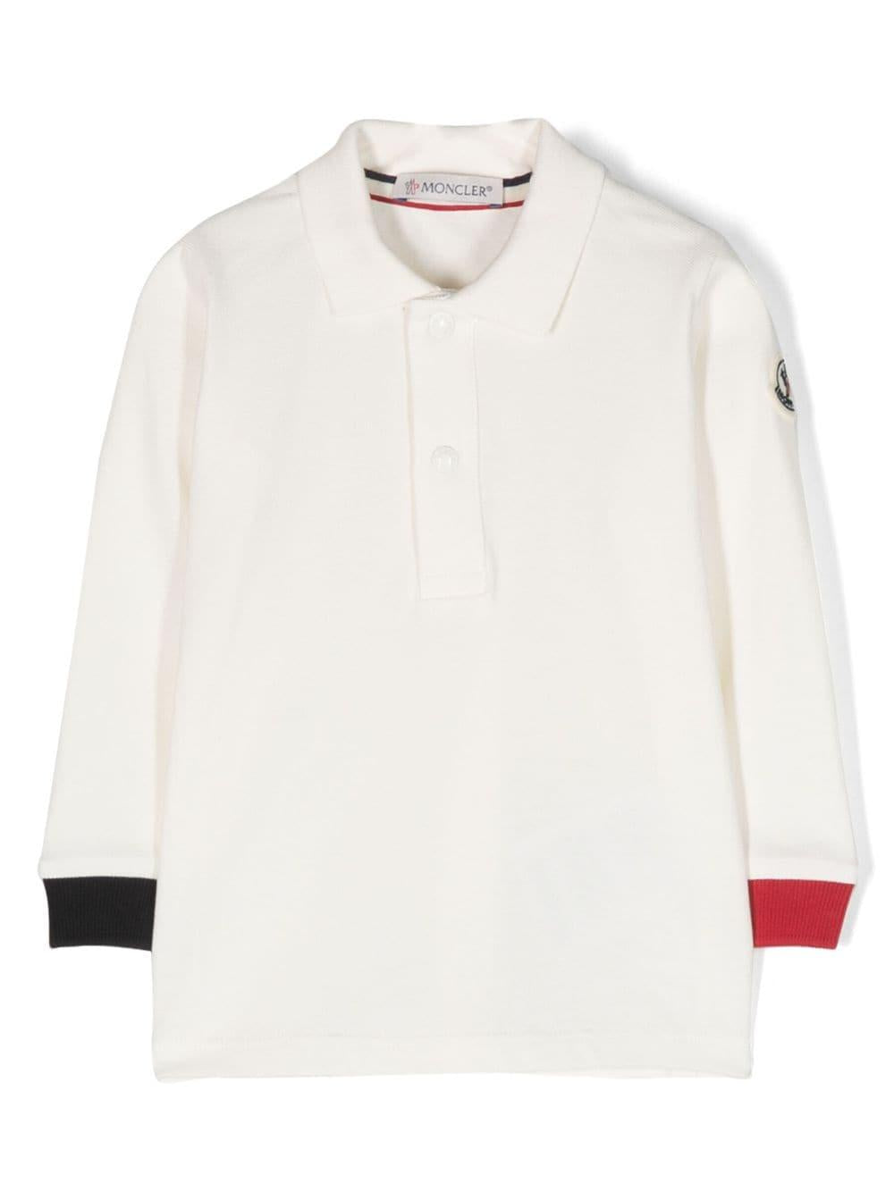 White polo shirt for newborns with logo