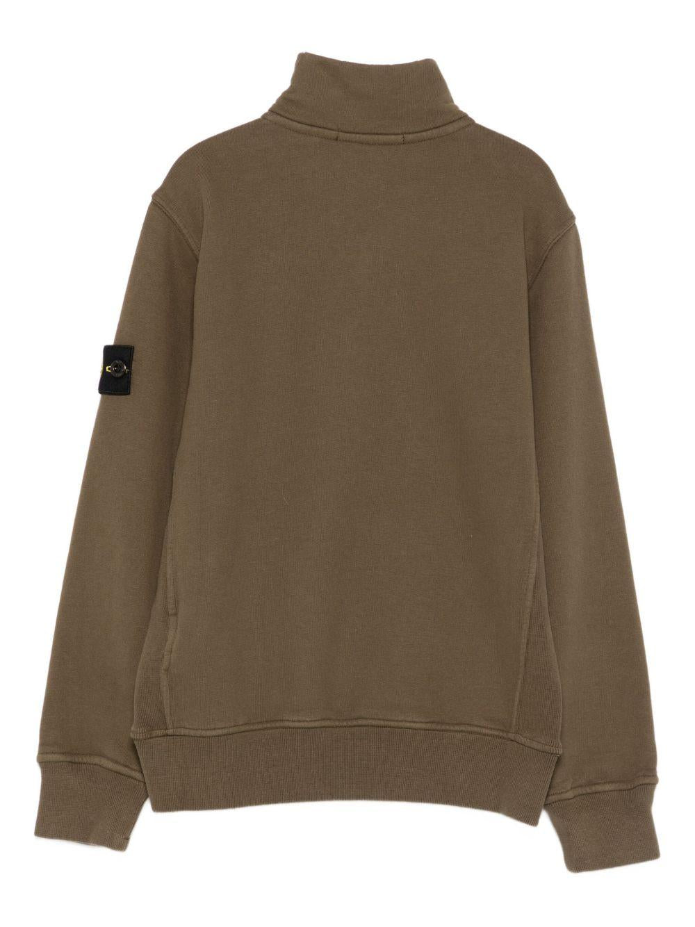 Felpa verde oliva per bambino 66100012S0A20 V0054 Stone Island Kids 