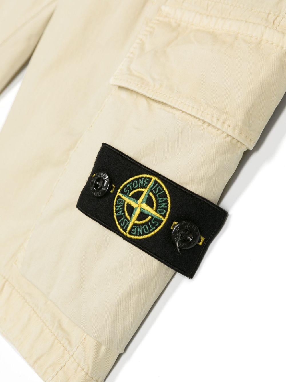 Beige Bermuda shorts for boys with logo