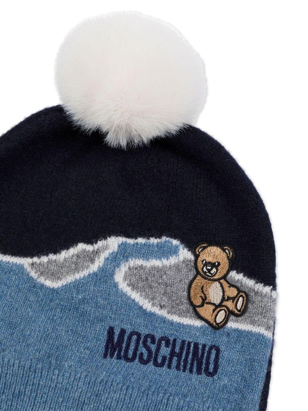 Cappello blu navy/azzurro per bambino MMX04WLHE80 40016 Moschino Kids 