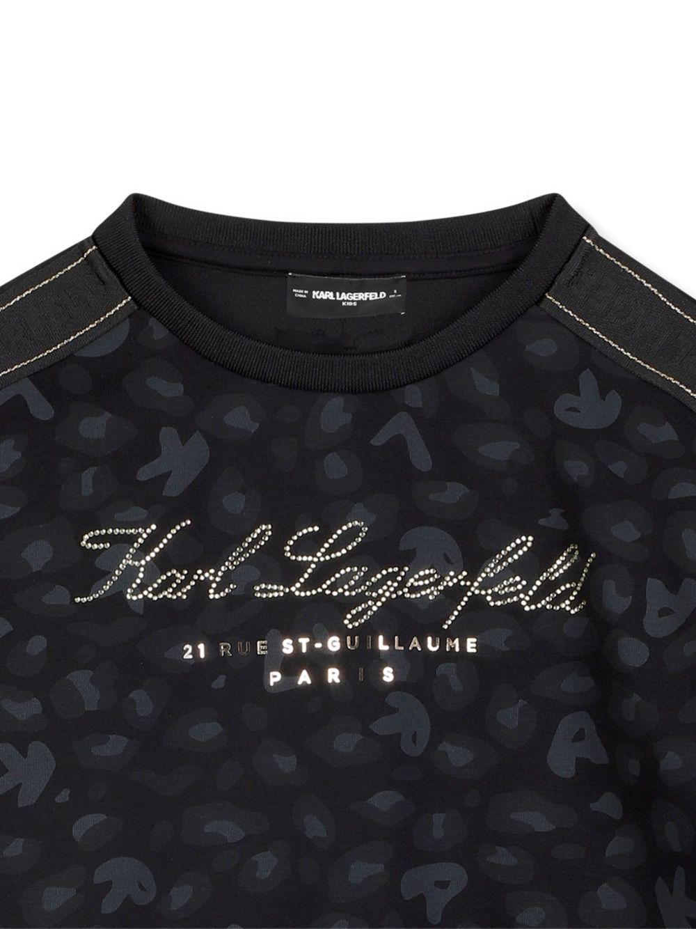 Felpa nera per bambina Z30608 09B Karl Lagerfeld Kids 