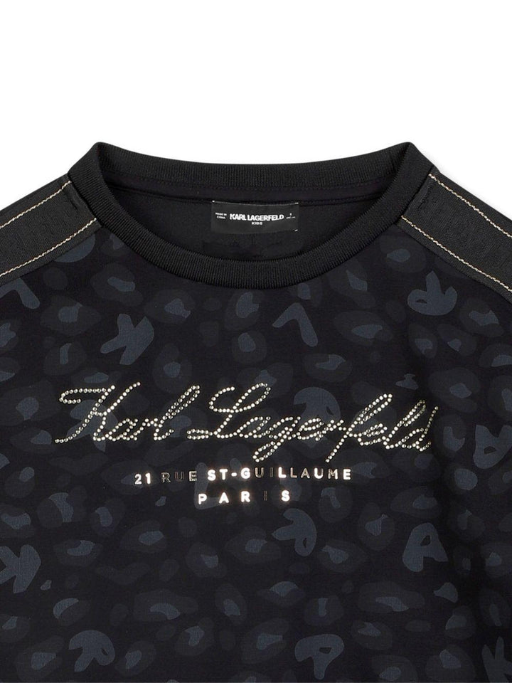 Felpa nera per bambina Z30608 09B Karl Lagerfeld Kids 