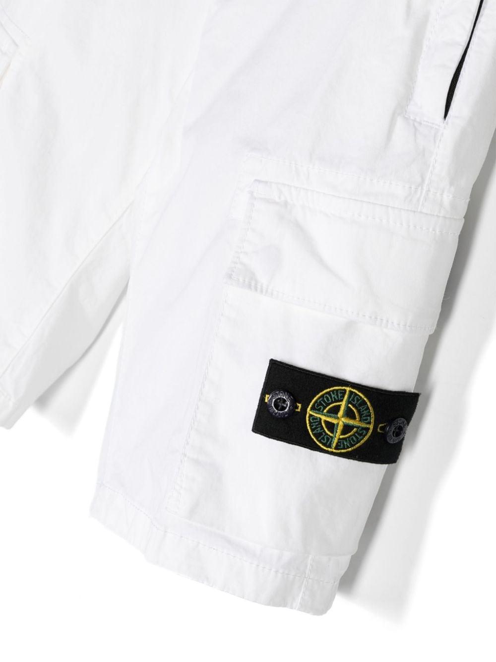 White Bermuda shorts for boys with logo