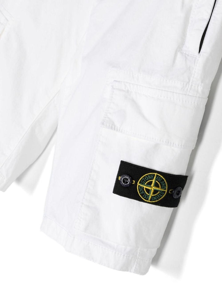 White Bermuda shorts for boys with logo