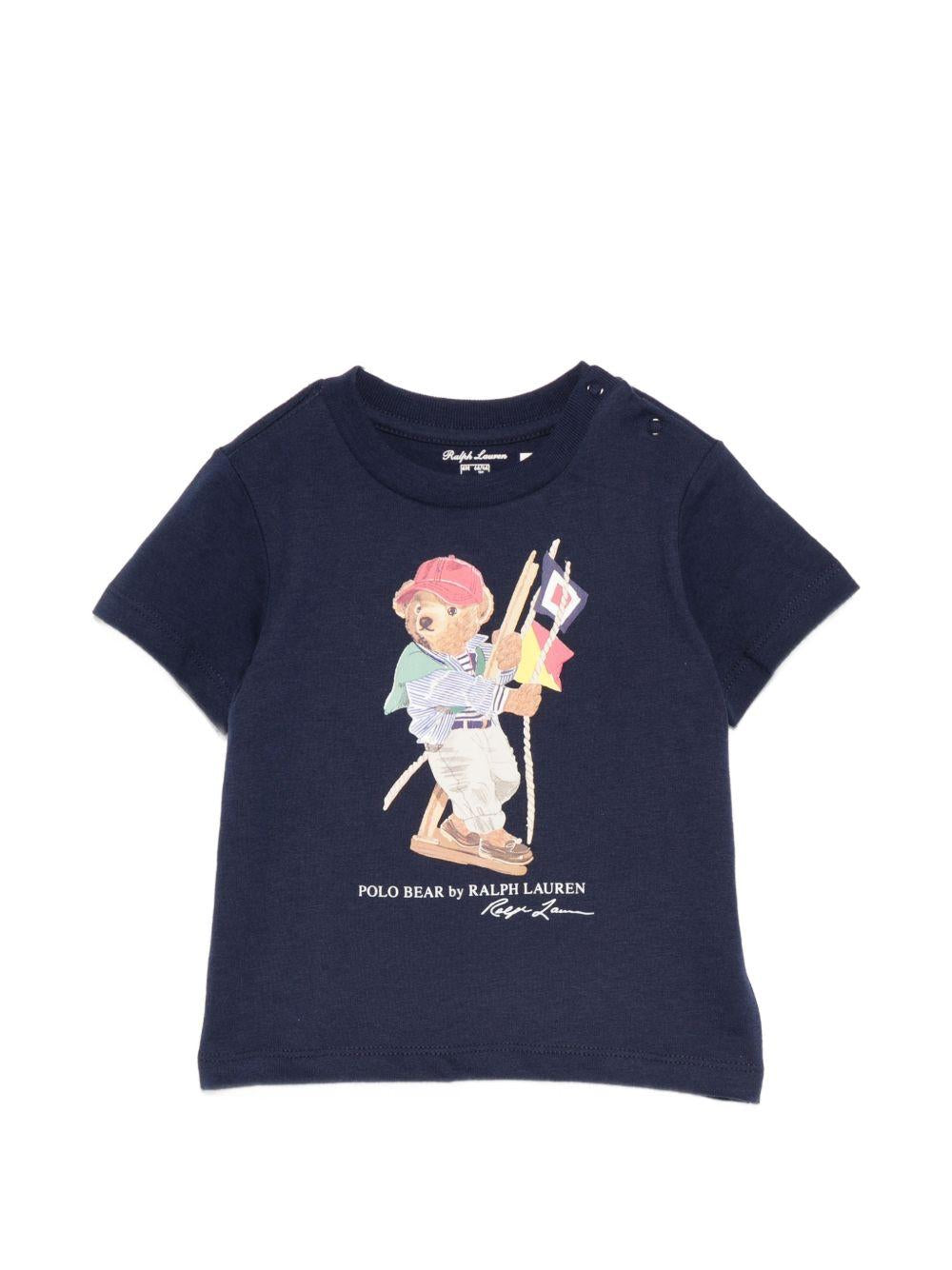 T-shirt blu per neonato 320A12428 001 Ralph Lauren Kids 