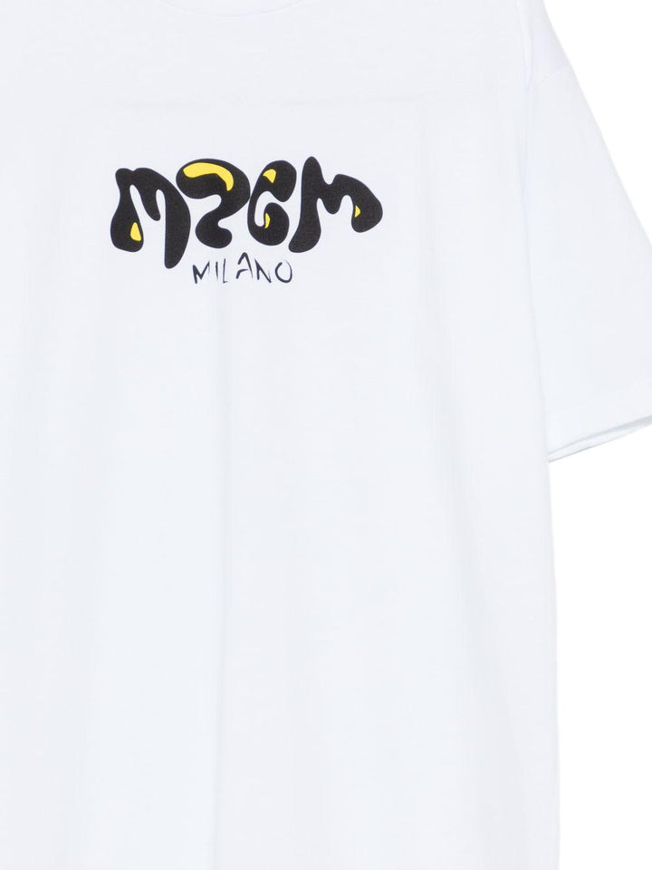 T-shirt bianca per bambino S6MSJBTH251 001 Msgm Kids 