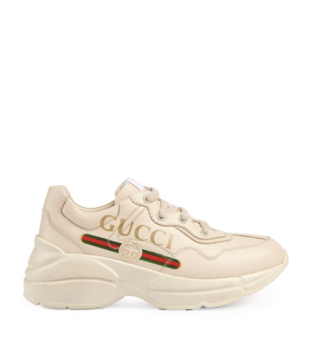 Sneakers crema per bambina con logo