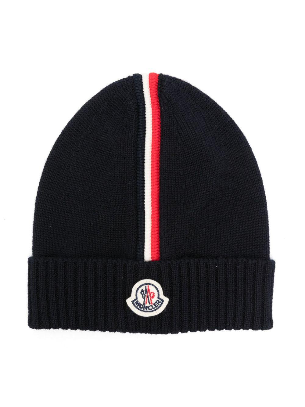 Cappello blu notte per neonato 9513B00005M1131 742 Moncler Kids 