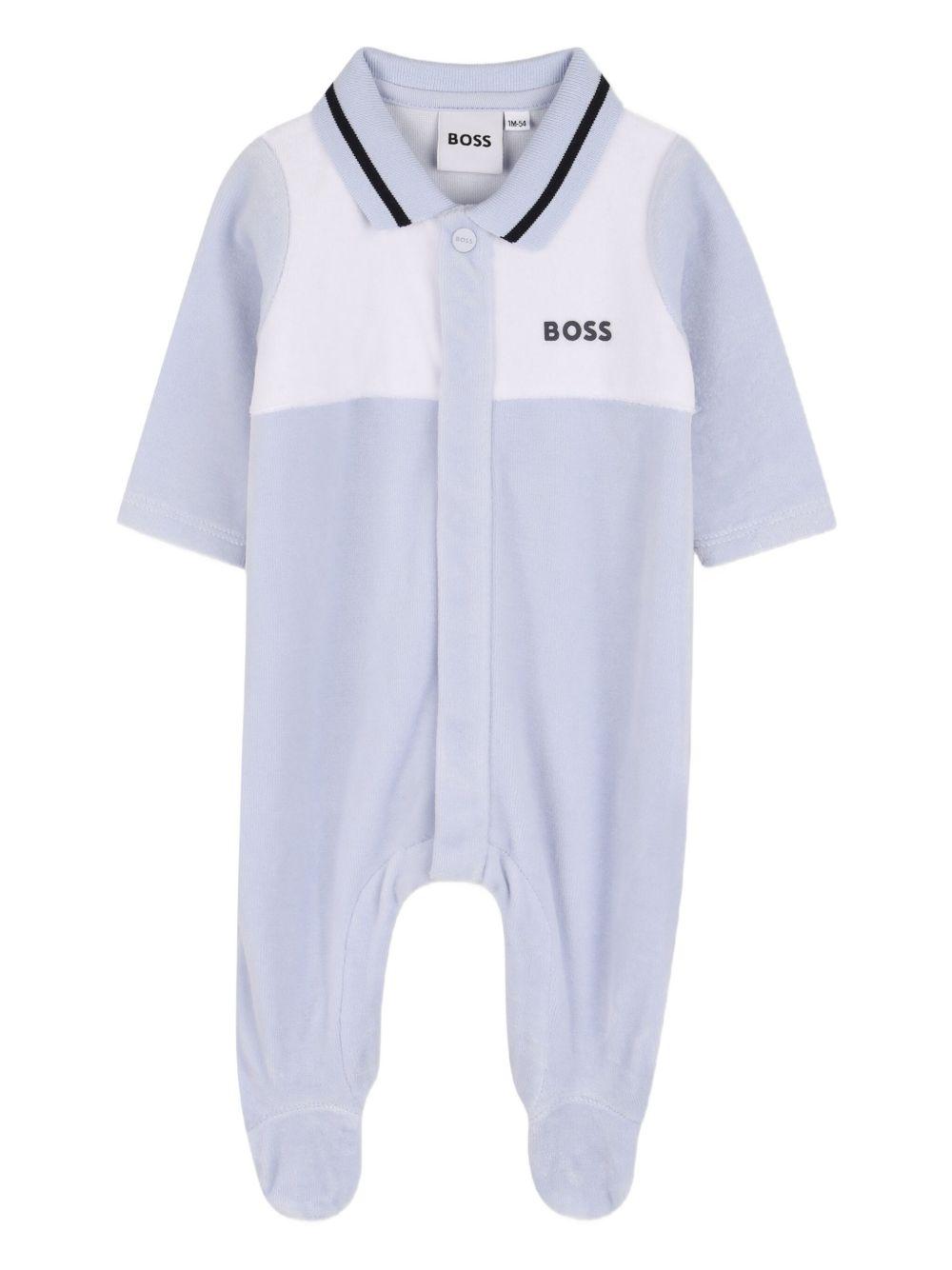 Tutina azzurra/bianca per neonato J52522 771 Boss Kids 