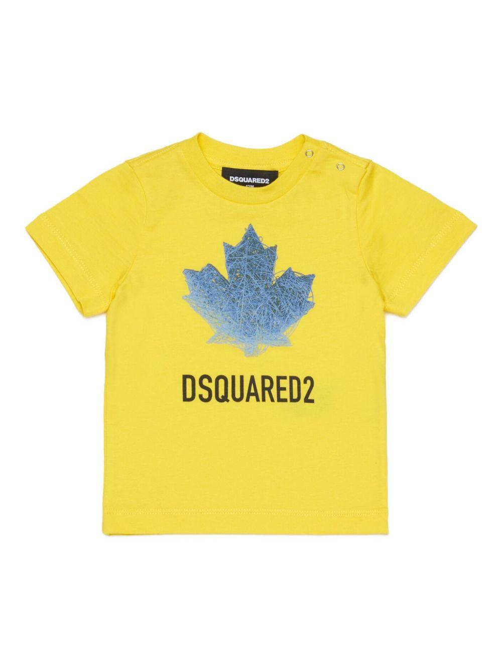 T-shirt giallo per neonato DQ3278D00XM DQ220 Dsquared2 Kids 