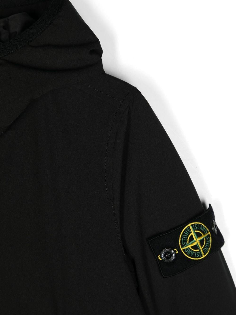 Waterproof jacket for children in black nylon