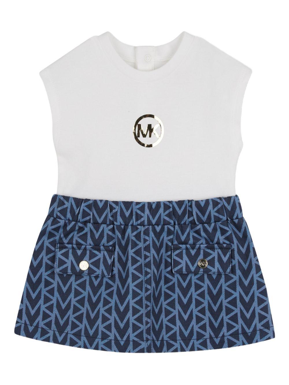 Abito bianco/blu per neonata R30550 Z10 Michael Kors Kids 