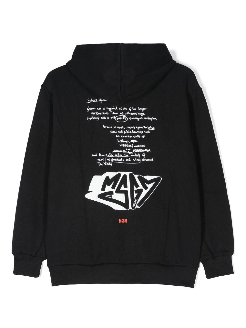 Black cotton sweatshirt for boys