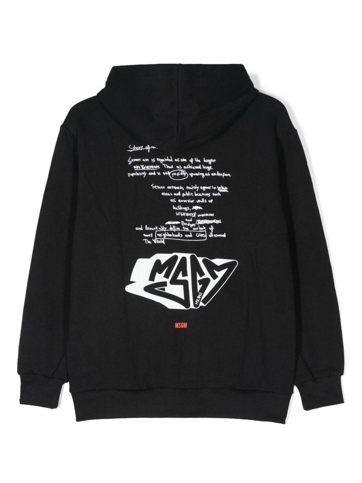 Black cotton sweatshirt for boys
