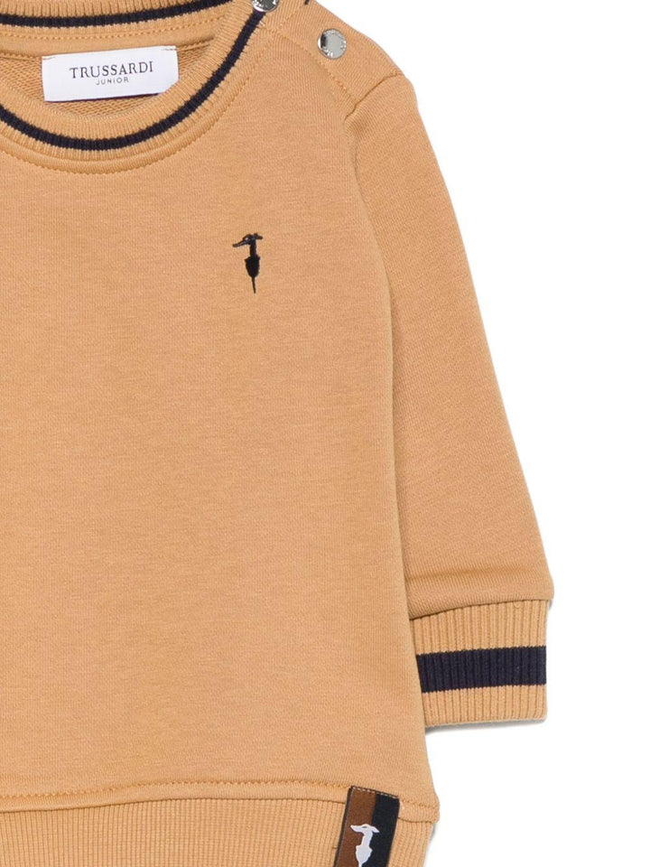 Felpa marrone chiaro per neonato TIA25080FE APP Trussardi Kids 