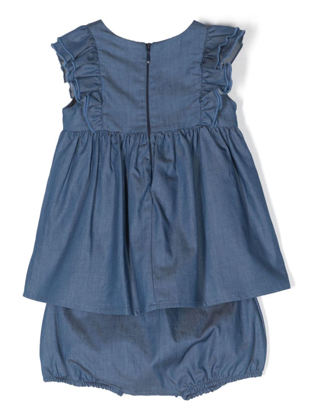 Abito blu per neonata in denim