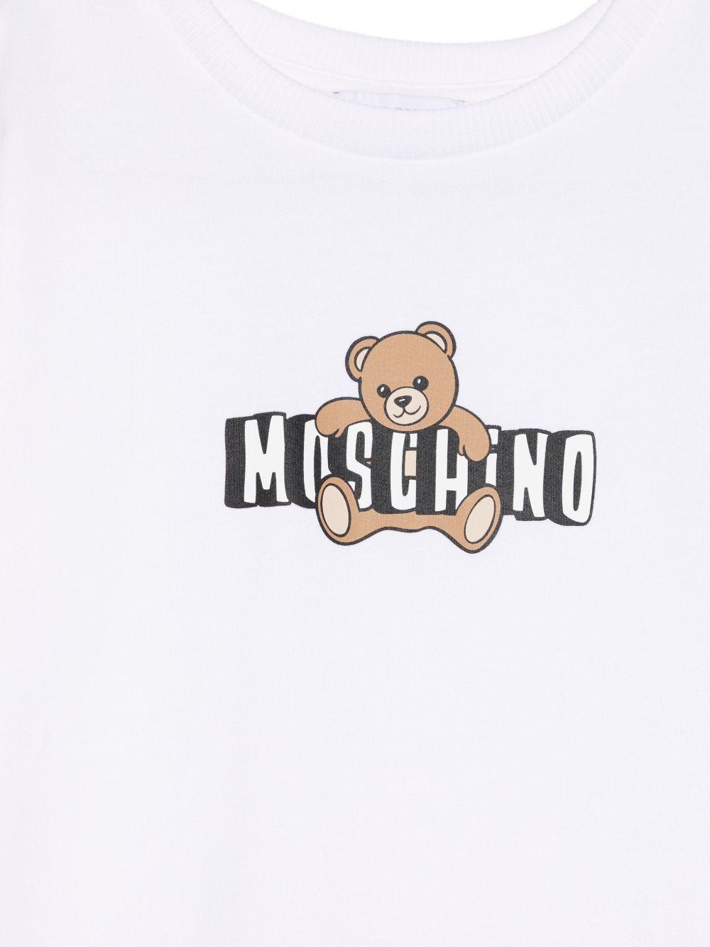 Abito bianco per bambina HDV0HLLCA19 10101 Moschino Kids 