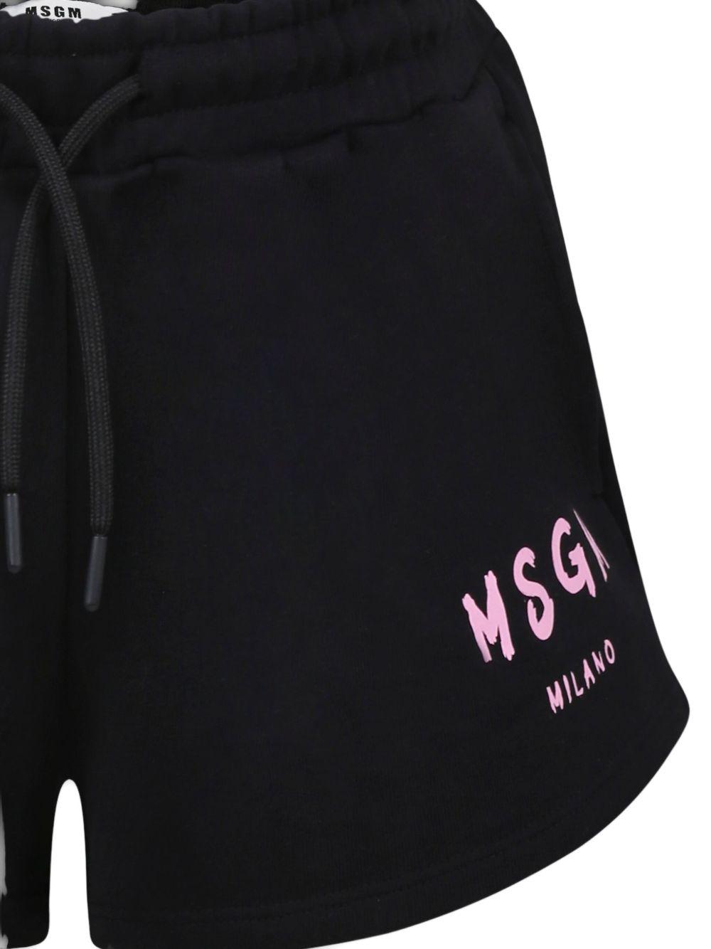 Bermuda nera per bambina S5MSJGSH092 110/75 Msgm Kids 