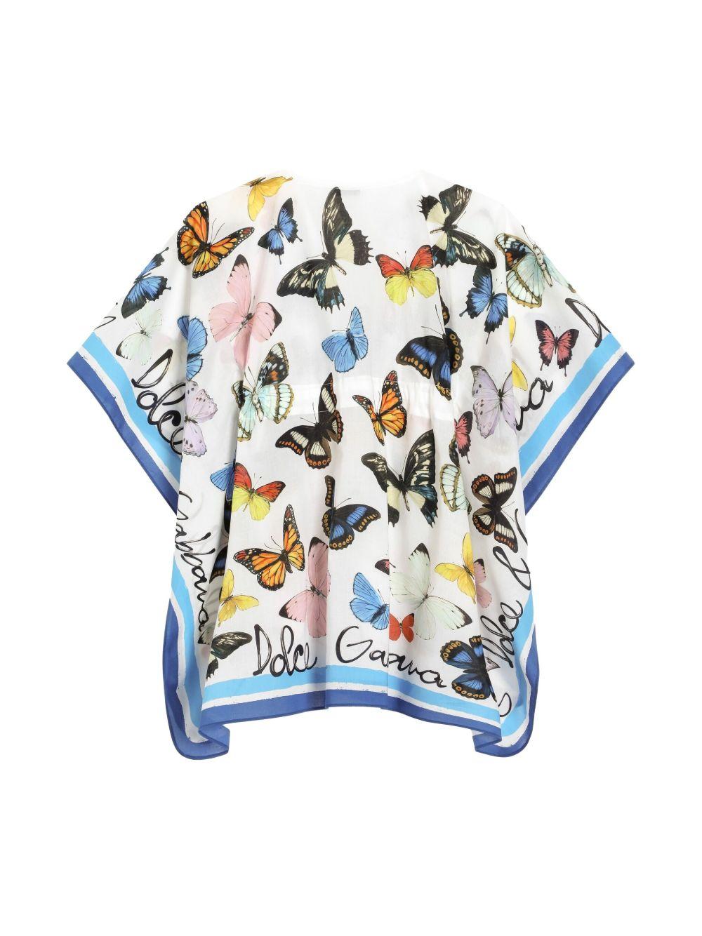 Abito bianco con stampa per bambina LB7A14FI5KT HB5KB Dolce & Gabbana Kids 