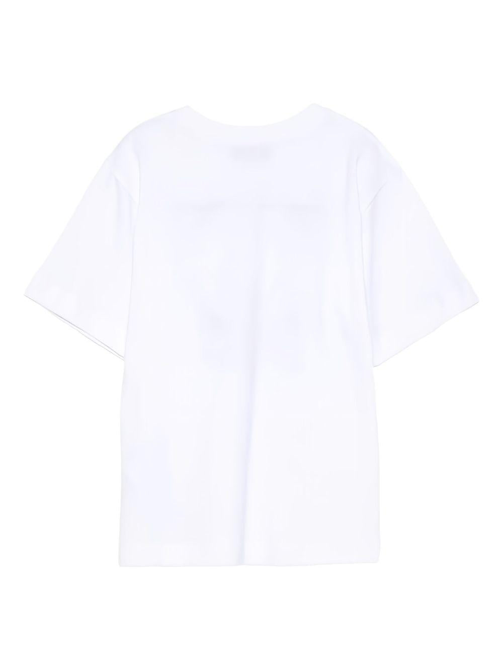 T-shirt bianca per bambino HSM05GLAA01 10101 Moschino Kids 