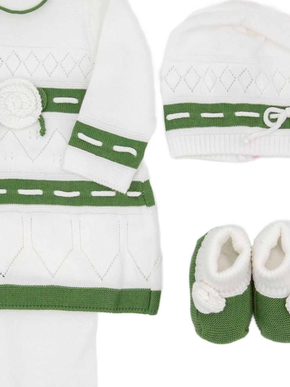Completo bianco/verde per neonata FF2174934470 1034 Colorichiari Kids 