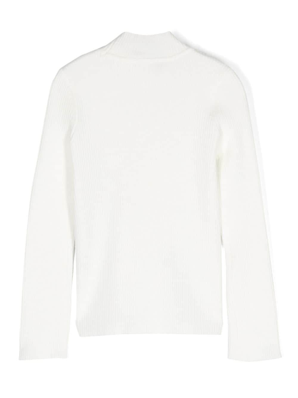 Maglione per bambina in cotone bianco