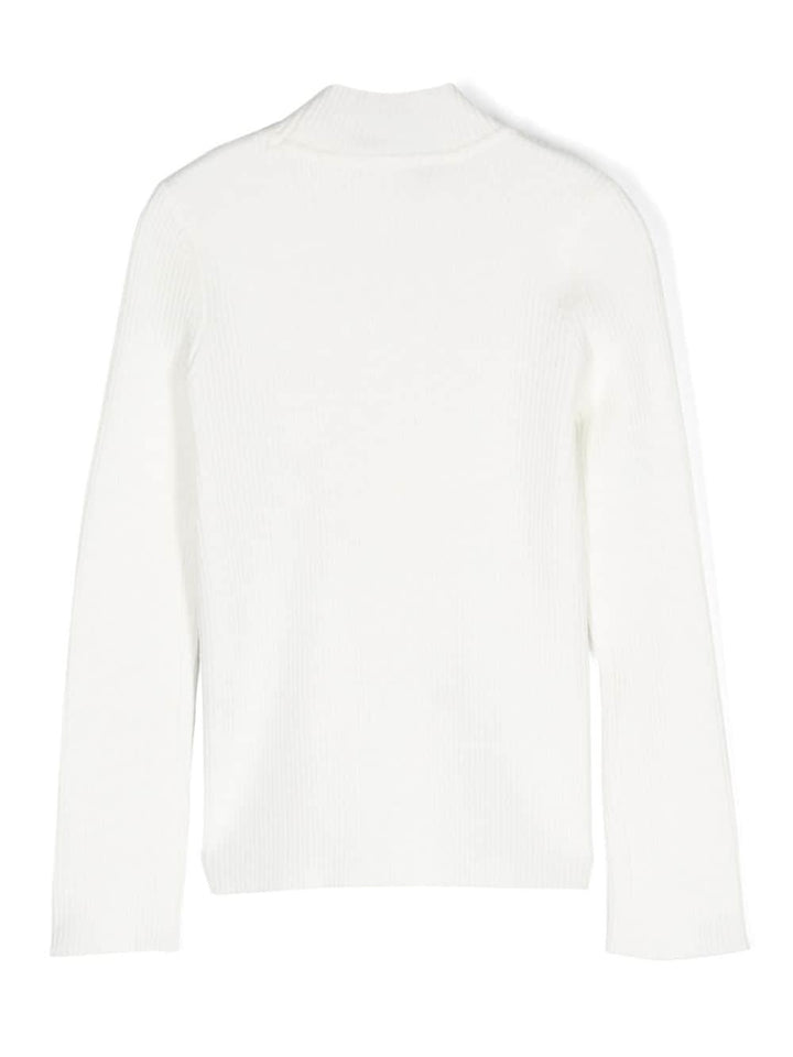 Maglione per bambina in cotone bianco