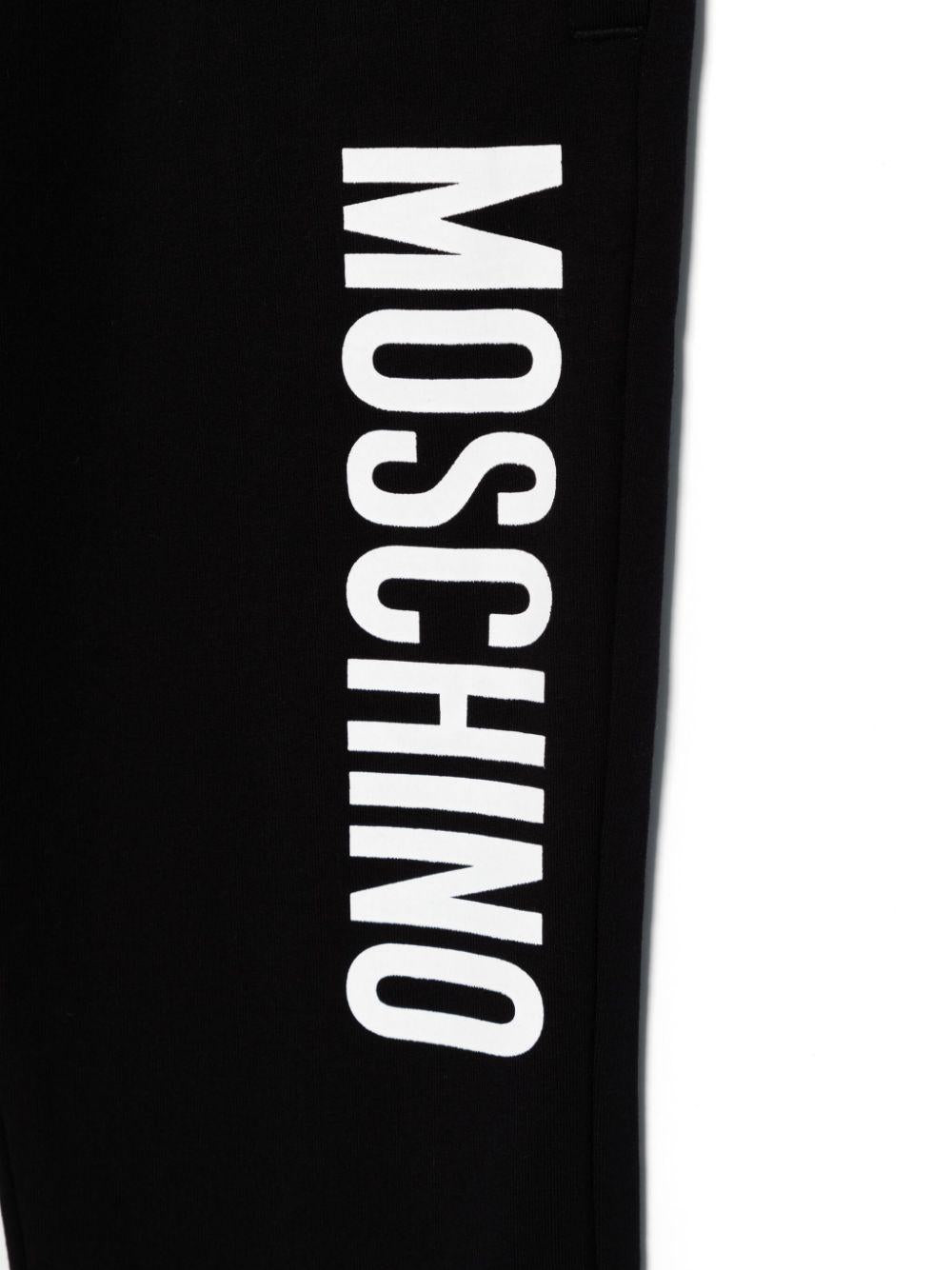 Black trousers for boys with logo