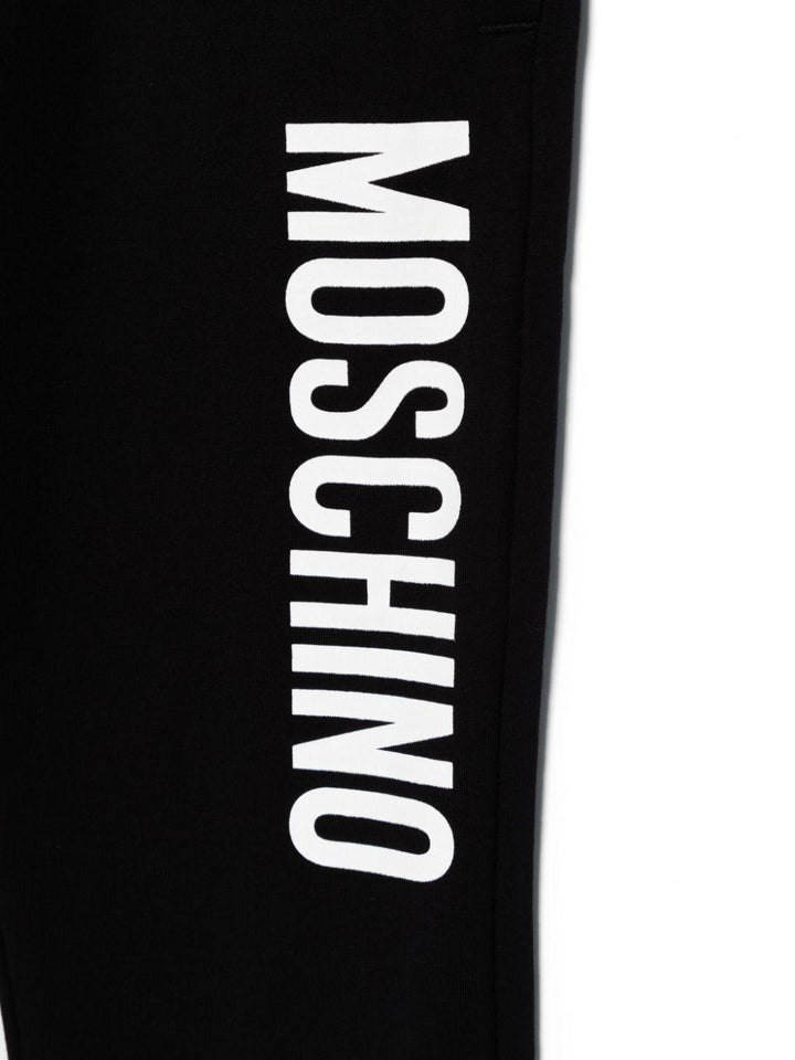 Black trousers for boys with logo