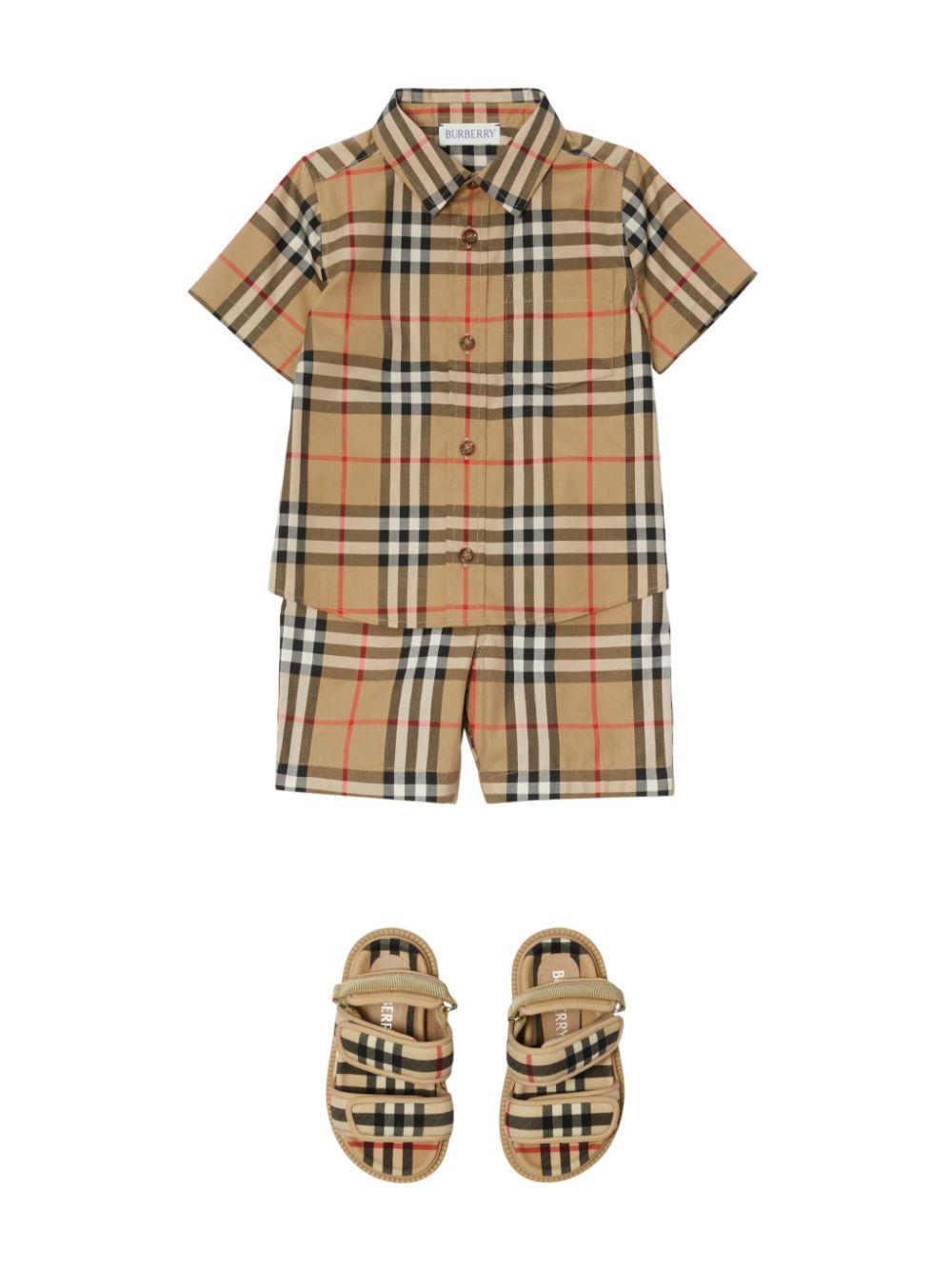 Camicia beige per neonato 8078732 A7028 Burberry Kids 