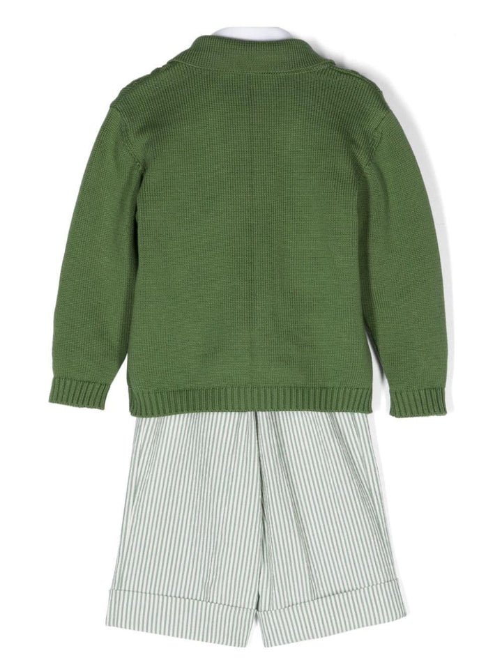 Completo elegante bianco e verde per neonato