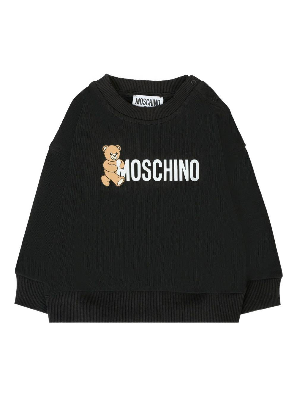 Felpa nera per neonato M8F03QLCA83 60100 Moschino Kids 