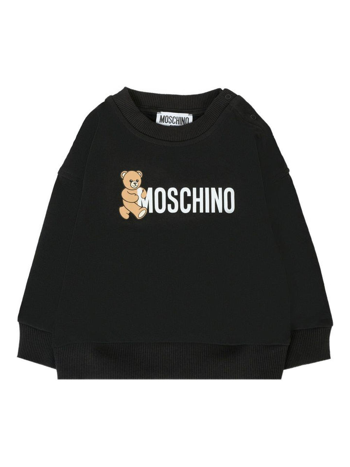 Felpa nera per neonato M8F03QLCA83 60100 Moschino Kids 