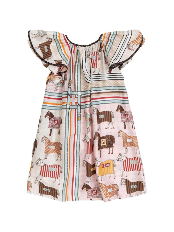Abito multicolor per bambina JFB838AVVY F0B8F Fendi Kids 